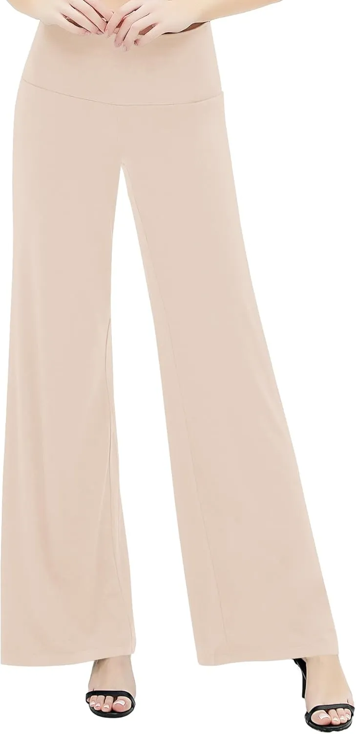 Urban CoCo Women's Dress Pants Solid Wide Leg Casual Sport Trousers Straight Leg High Waist Stretch Pants