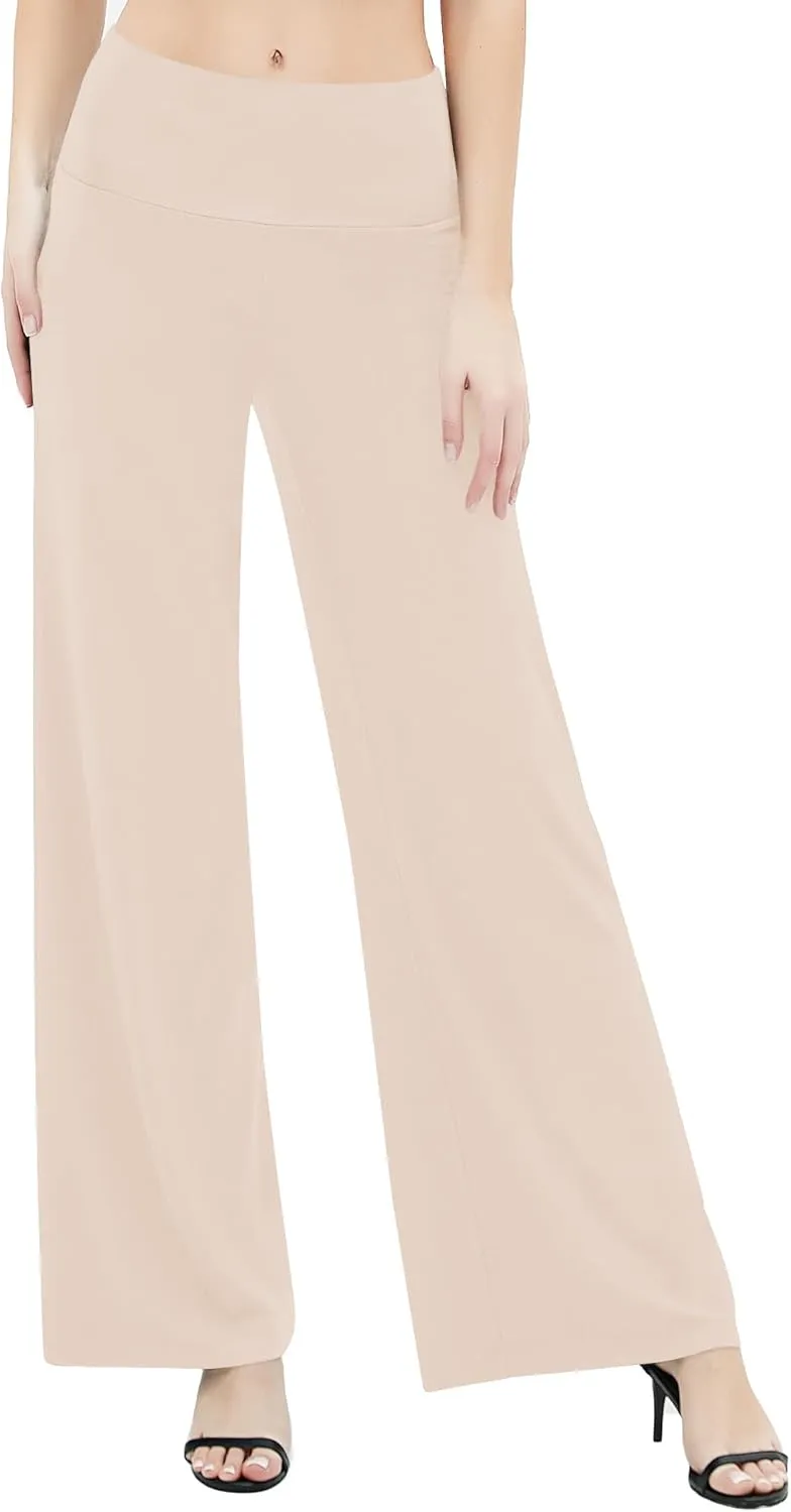 Urban CoCo Women's Dress Pants Solid Wide Leg Casual Sport Trousers Straight Leg High Waist Stretch Pants