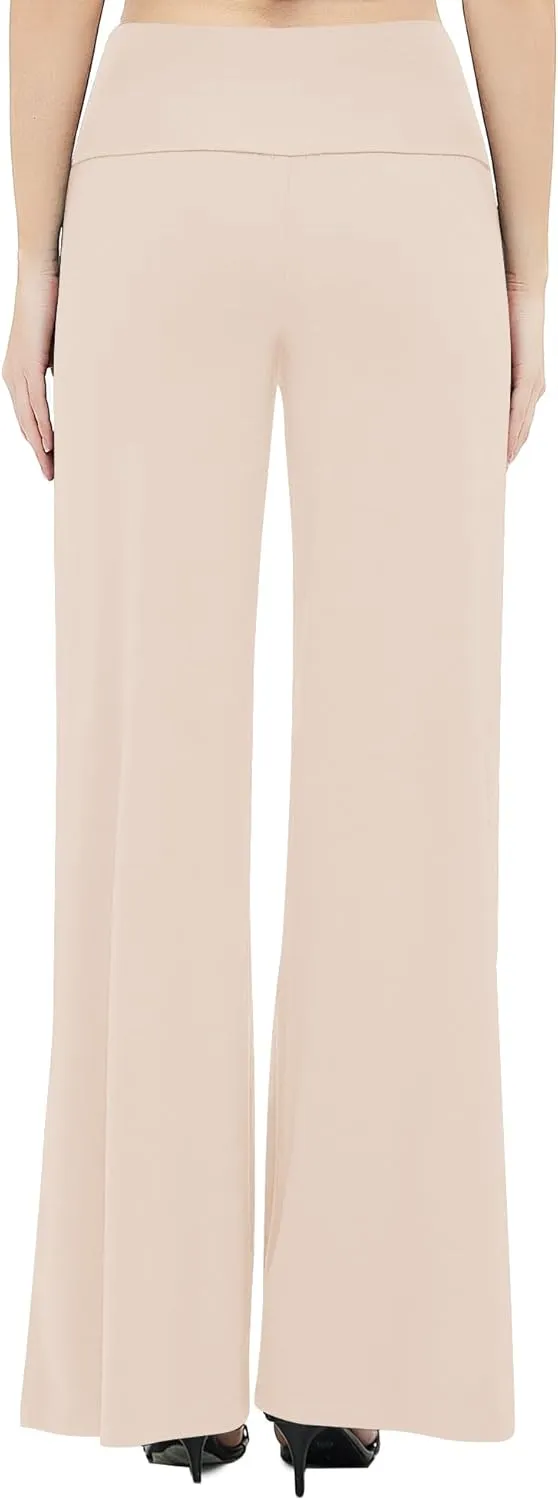Urban CoCo Women's Dress Pants Solid Wide Leg Casual Sport Trousers Straight Leg High Waist Stretch Pants