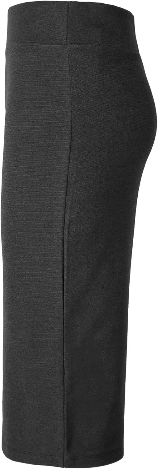 Urban CoCo Women's Elastic Waist Stretch Bodycon Midi Pencil Skirt