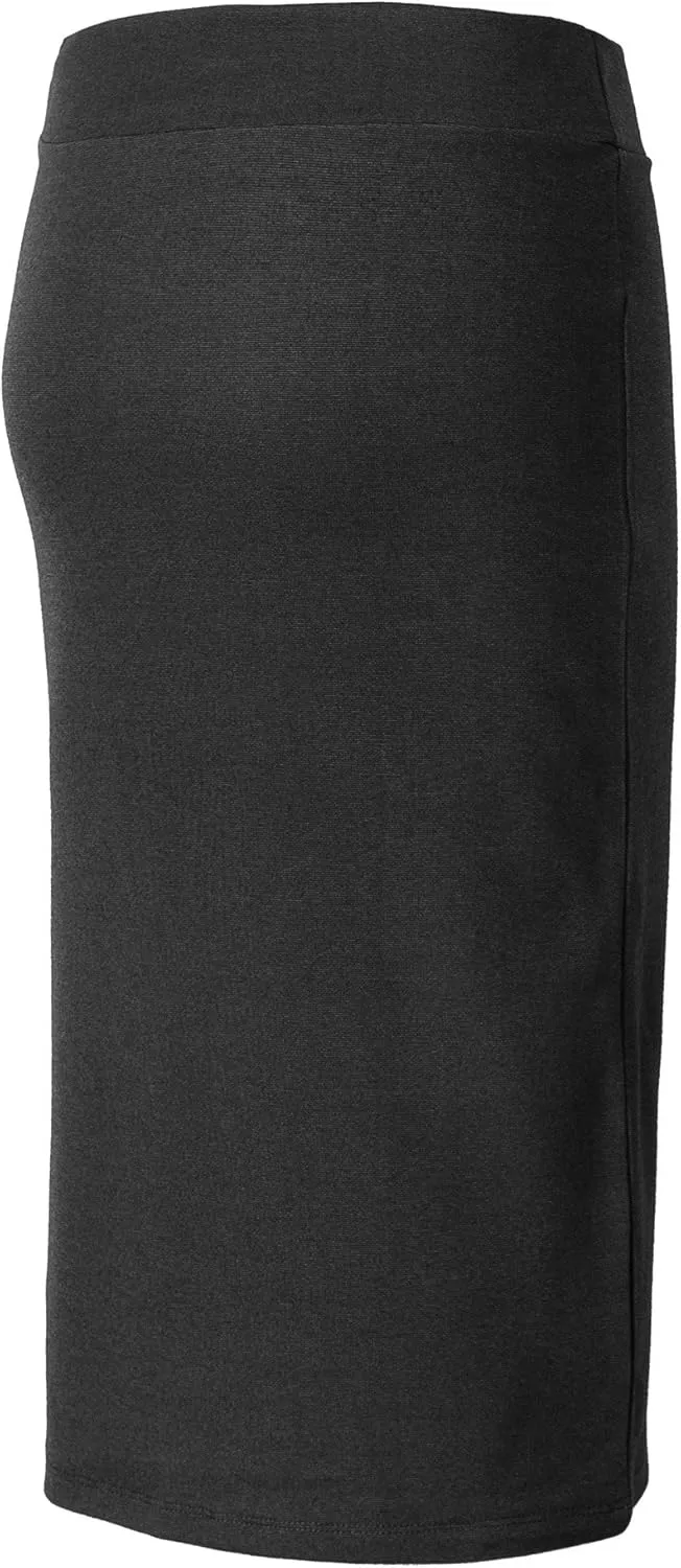 Urban CoCo Women's Elastic Waist Stretch Bodycon Midi Pencil Skirt