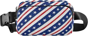 Usa American Flag Bias Womens Fanny Pack Pattern Large Hip Belt Bag Waterproof Waist Pouch for Women