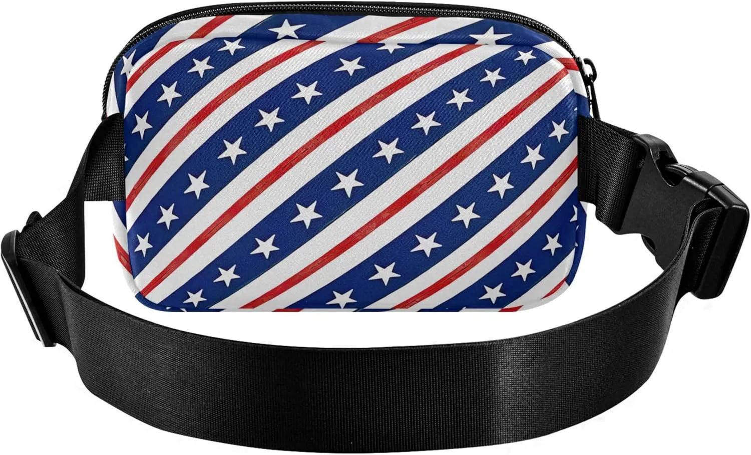 Usa American Flag Bias Womens Fanny Pack Pattern Large Hip Belt Bag Waterproof Waist Pouch for Women