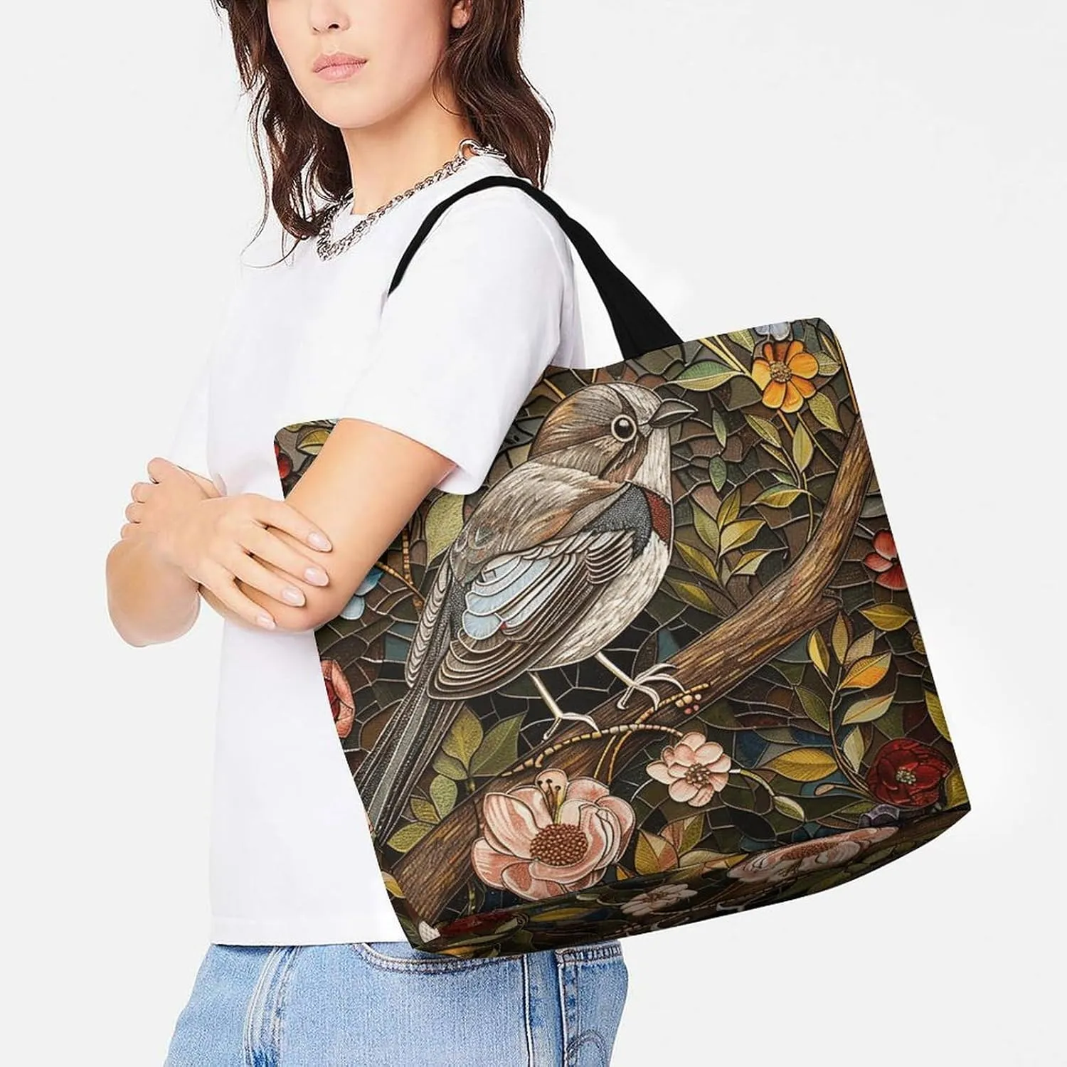 Usa Flag Beach Bag Reusable Tote Bag Foldable Grocery Bags Women Shopping Bags for Daily Essentials