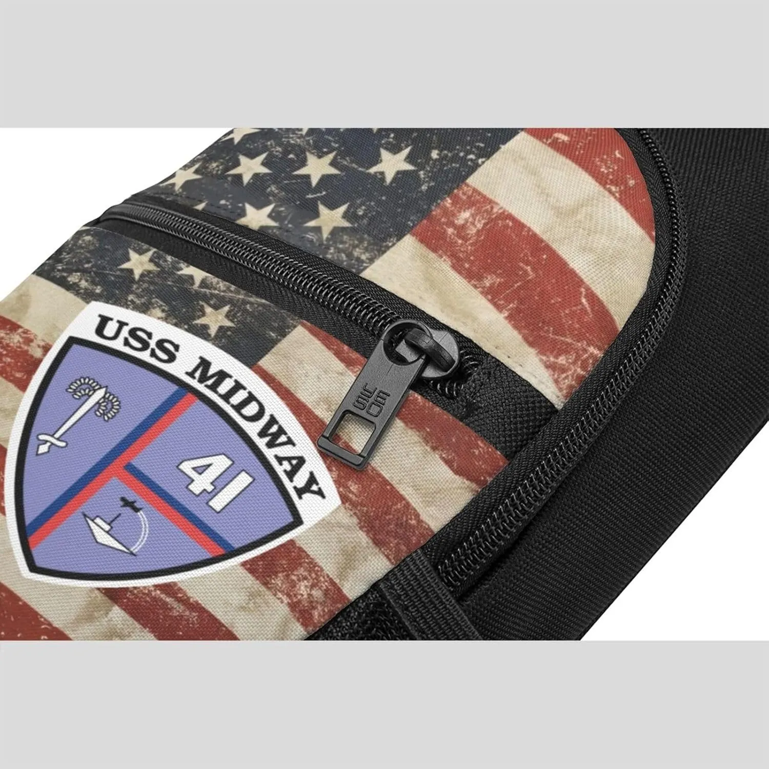 USS Midway CV-41 Sling Bag Crossbody Backpack Shoulder Casual Daypack Bags for Men