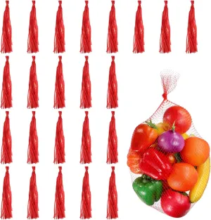 uxcell 150pcs Egg Hatching Bags, 28 Inch Mesh Nylon Netting Reusable Produce Mesh Bags Strong Stretchable Plastic Seafood Boil Bags for Fruits Vegetables Storage, Red