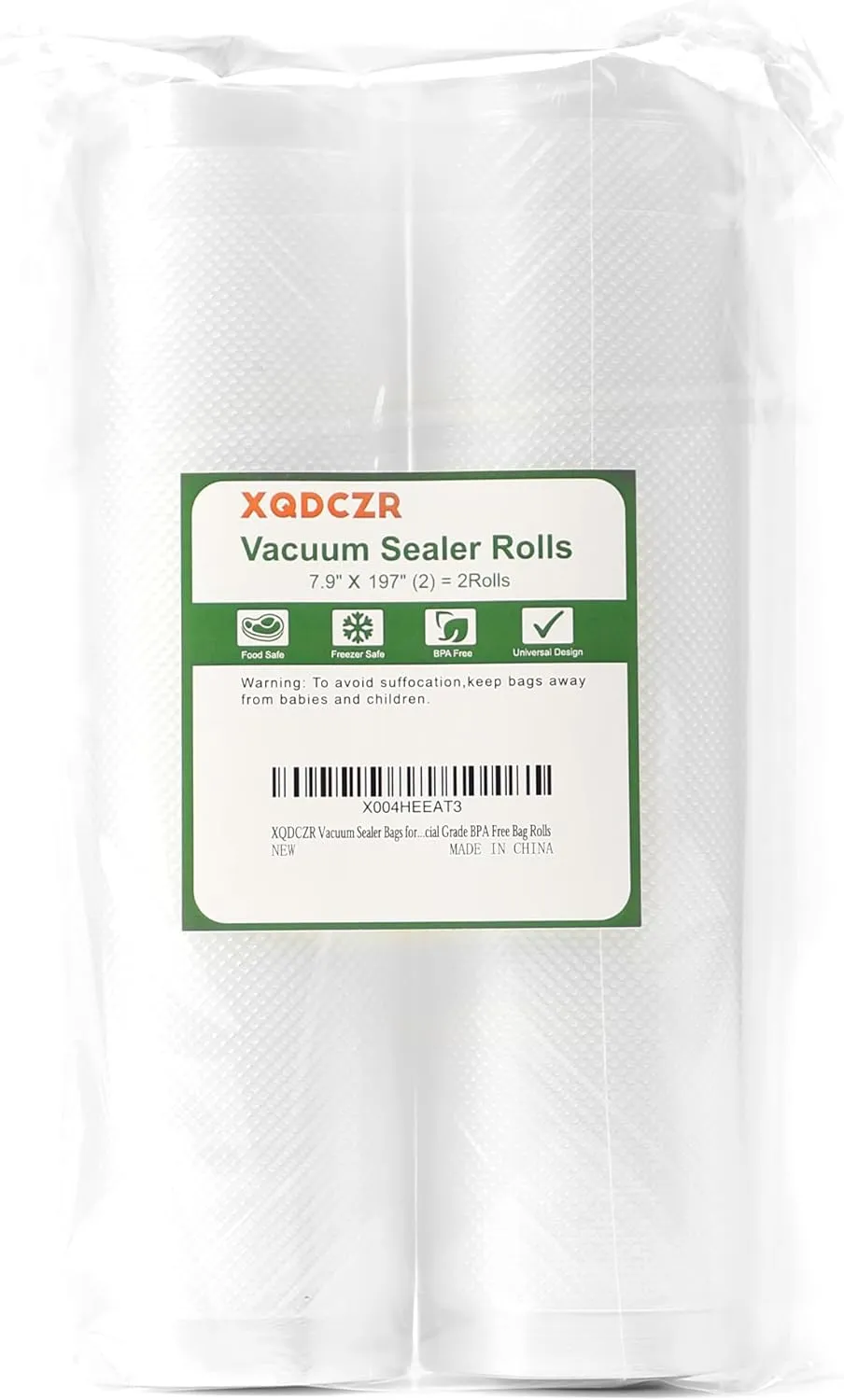 Vacuum Sealer Bags for Food,2 Rolls 9" x 197" Commercial Grade BPA Free Bag Rolls