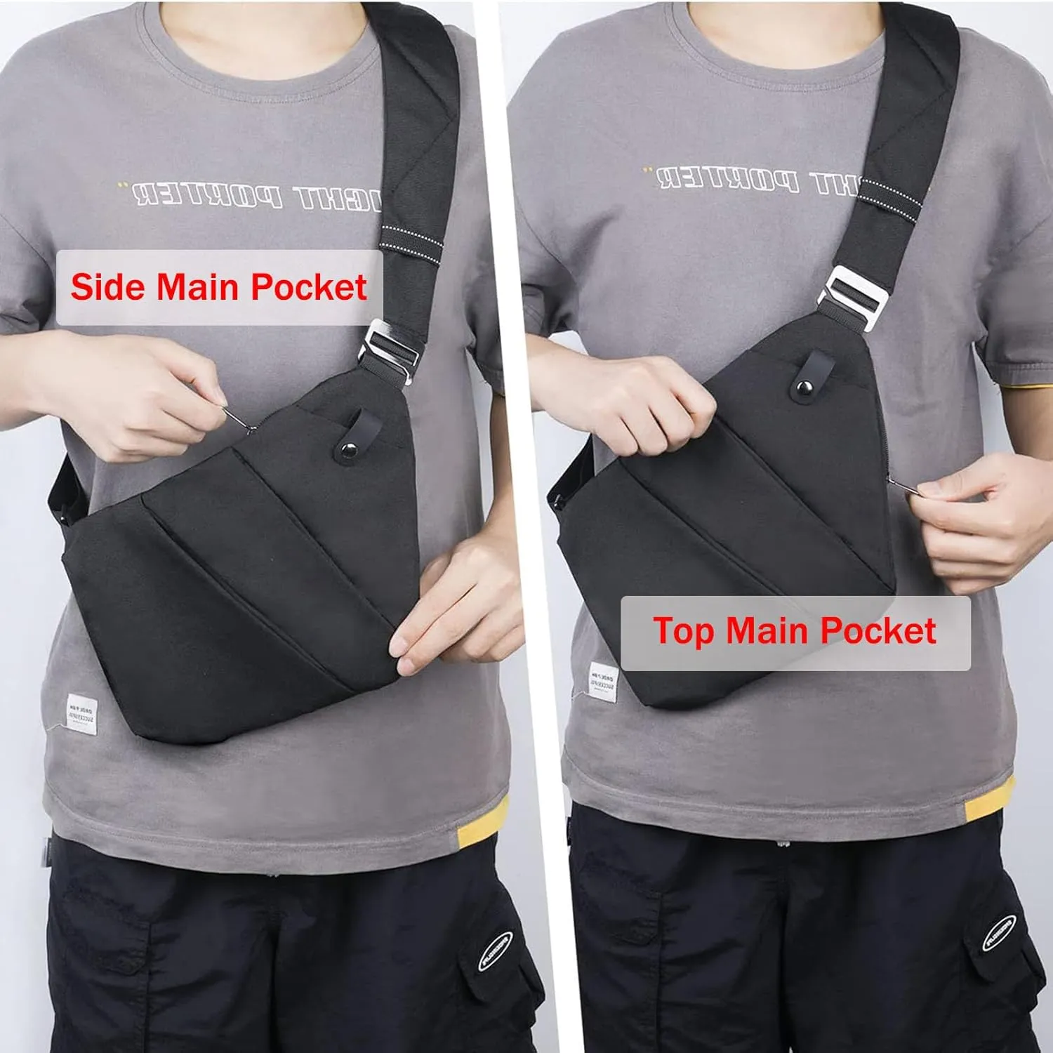 VADOO Anti-theft Crossbody Bags for Women, Shoulder Sling Bag for Men Lightweight Chest Bag for Travel Sport
