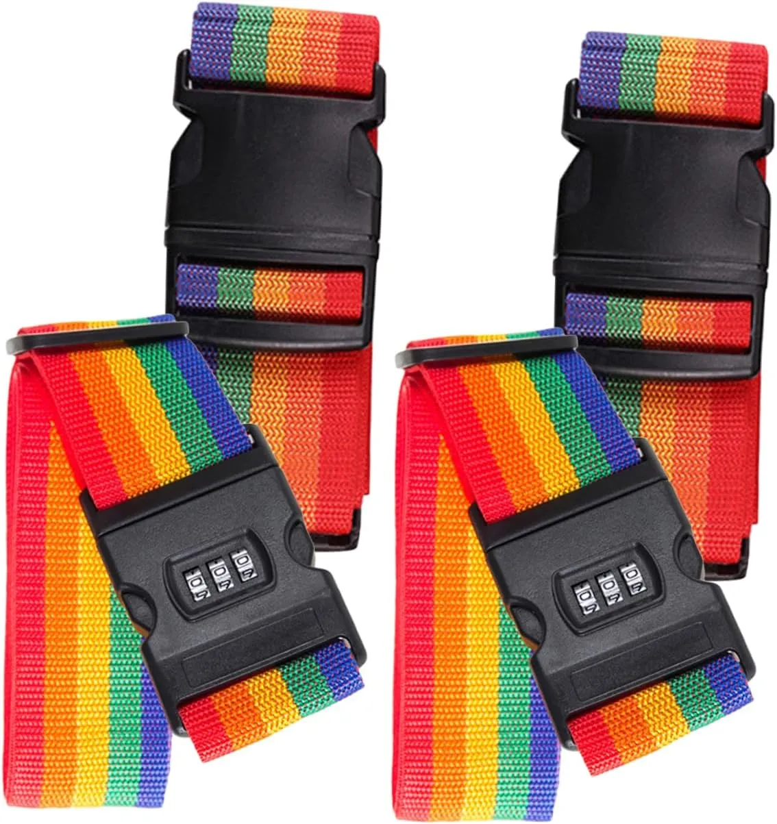 VALICLUD Cargo Tie-Down Straps Luggage Belt Buckle 4pcs Suitcase Straps for Travel