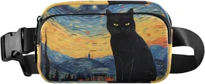 Van Gogh Starry Sky Cat Fanny Packs for Women & Men - Belt Bag & Crossbody - Running & Waist Pack - 21340169