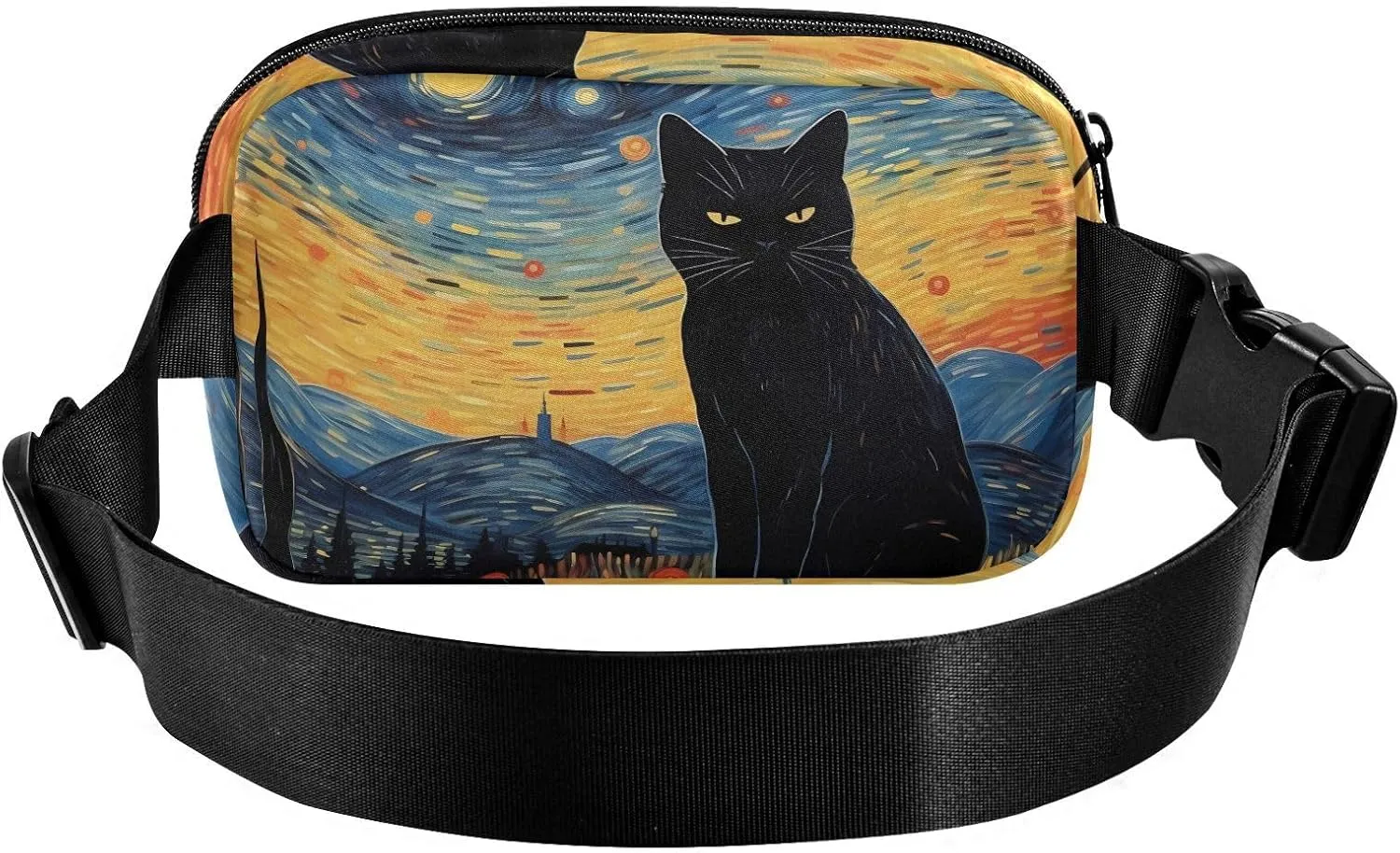 Van Gogh Starry Sky Cat Fanny Packs for Women & Men - Belt Bag & Crossbody - Running & Waist Pack - 21340169