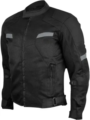 Vance Leather Mens All-Season Reflective Mesh & Textile Motorcycle Jacket w/CE Armor & Removable Liner