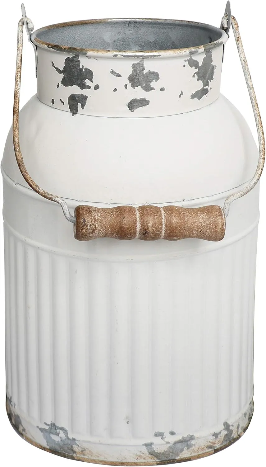 VANCORE Shabby Chic Metal Milk Jug Planter Metal Vases for Decor Rustic Flower Bucket Farmhouse Decorative Vases