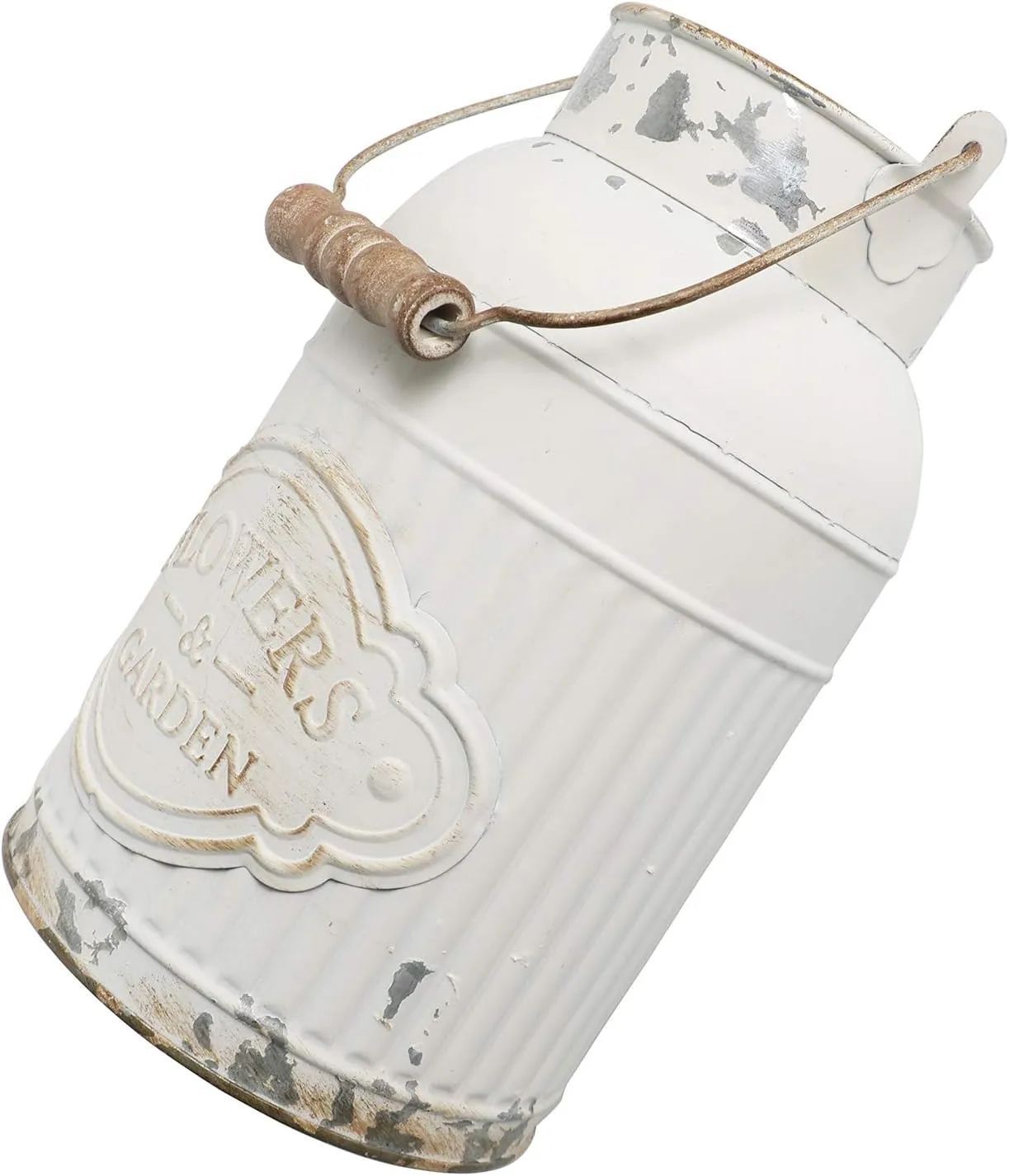 VANCORE Shabby Chic Metal Milk Jug Planter Metal Vases for Decor Rustic Flower Bucket Farmhouse Decorative Vases