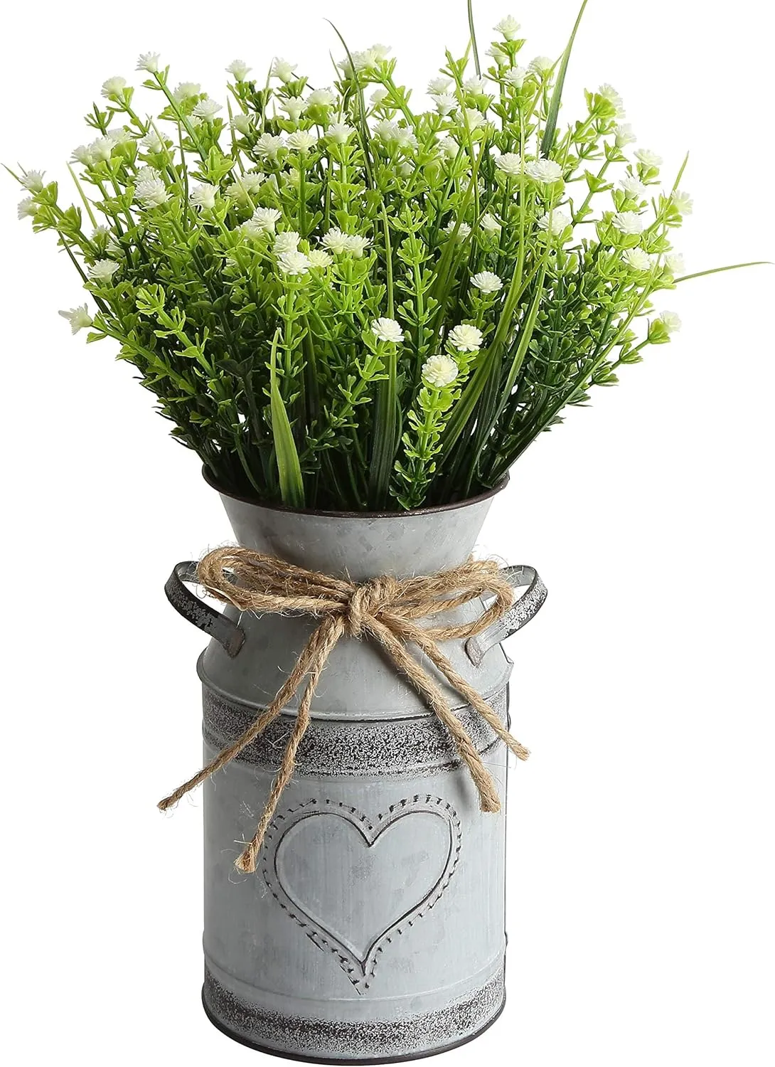 VANCORE Shabby Chic Milk Can Galvanized Vase Metal Jug French Rustic Bucket Farmhouse Decor