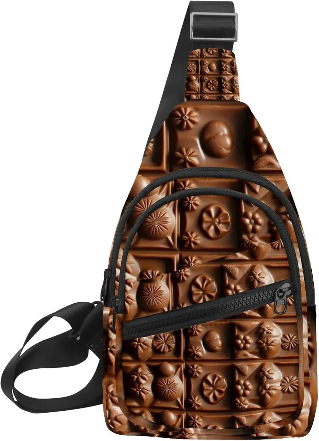 Various chocolate (4) Sling Bag for Women Men Backpack Fanny Pack Crossbody Chest Travel Shoulder Belt Bags Purse Handbag