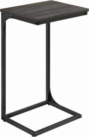 VASAGLE C-Shaped End Table, Side Table for Sofa, Couch Table with Metal Frame, Small TV Tray Table for Living Room, Bedroom, Ebonized Oak Finish and Black