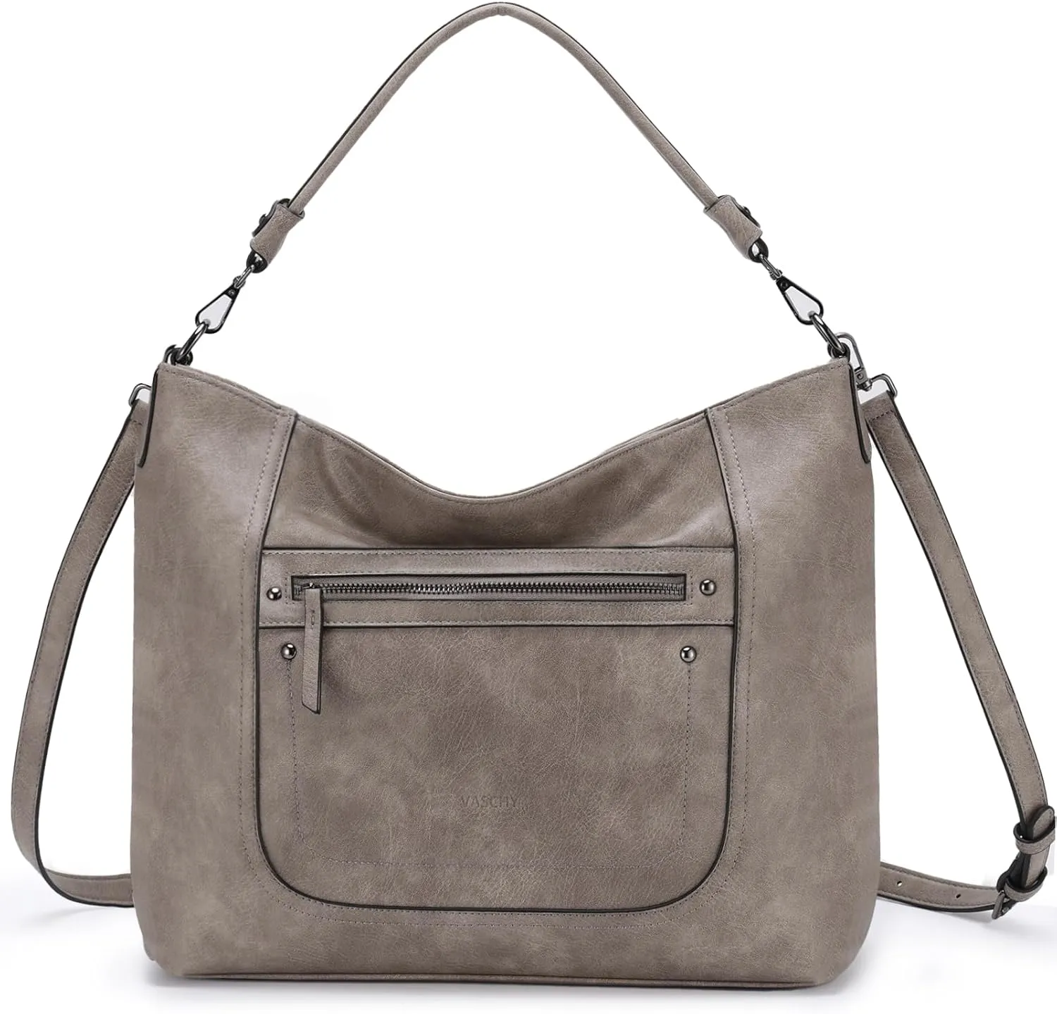 VASCHY Hobo Bags for Women, Vegan Leather Large Handbag Tote Slouchy Shoulder Bag Purse w Convertible Crossbody Strap