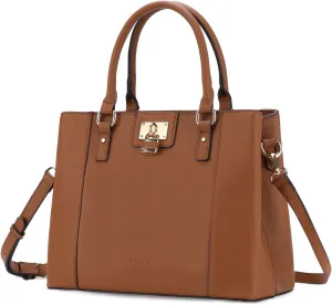 VASCHY Satchel Bag for Women, Trendy Vegan Saffiano Leather Medium Purse Top Handle Handbag Shoulder Tote Crossbody Bag