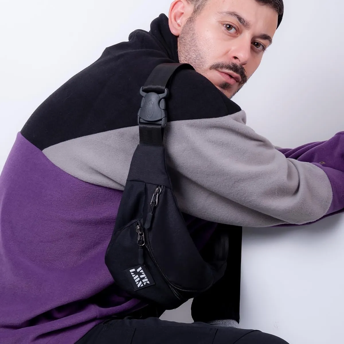 Vatkalimon Fanny Pack Set. Unisex Belt Beg, Men's Crossbody Bag, Fanny Pack For Women's, Man Gym Essentials/Black-Colourful Black