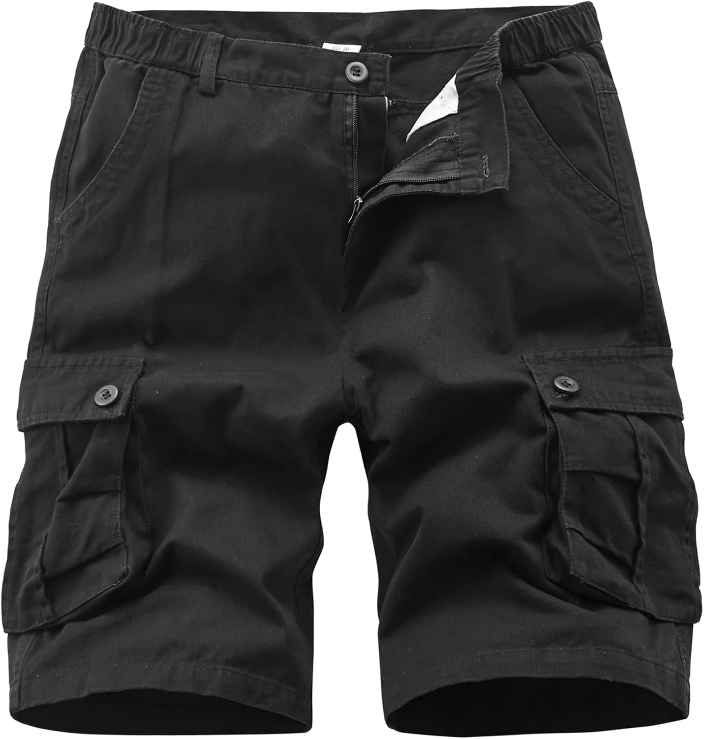 Vcansion Men's Cargo Shorts Casual Cotton Multi-Pockets Elastic Waist Camo Shorts