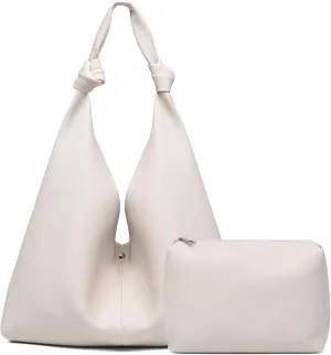 Vegan Leather Hobo Purses set, Slouchy Shoulder Bag Knotted Hobo Bags for Women with a small purse