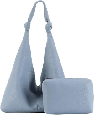 Vegan Leather Hobo Purses set, Slouchy Shoulder Bag Knotted Hobo Bags for Women with a small purse