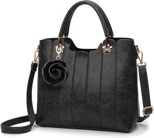 Vegan Leather Purses for Women, Top Handle Handbag Fits 11-inch Tablet, Leather Tote, Crossbody Satchel Handbag