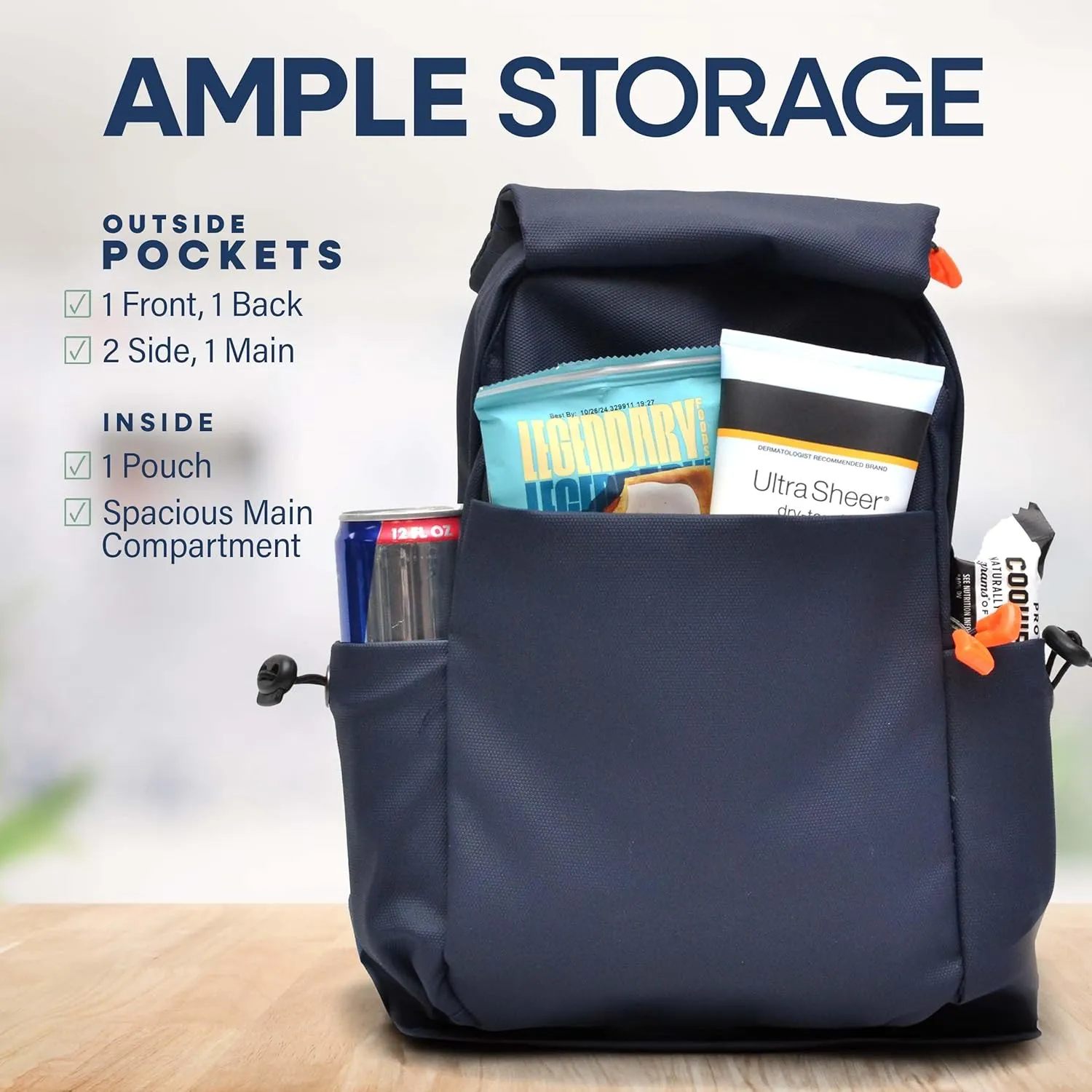 Venture Sling Bag for Men and Women - 11.5x9.5x3.5 Light Grey Womens and Mens Crossbody Bag with Zippered Pockets