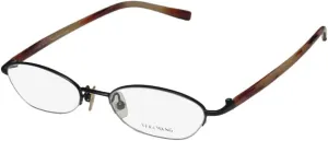 Vera Wang V138 Womens/Ladies Designer Half-rim Demo Lens Casual Made In Japan Eyeglasses/Glasses (48-17-135, Matte Black/Red Horn)