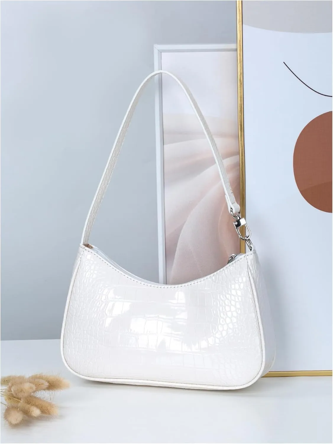 Verdus Women's Retro Classic PU Leather Solid Color Shoulder Handbag With Zipper