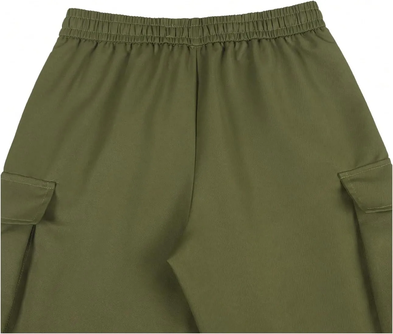 Verdusa Men's Baggy Cargo Pants Drawstring Elastic Waist Flap Pockets Loose Pants