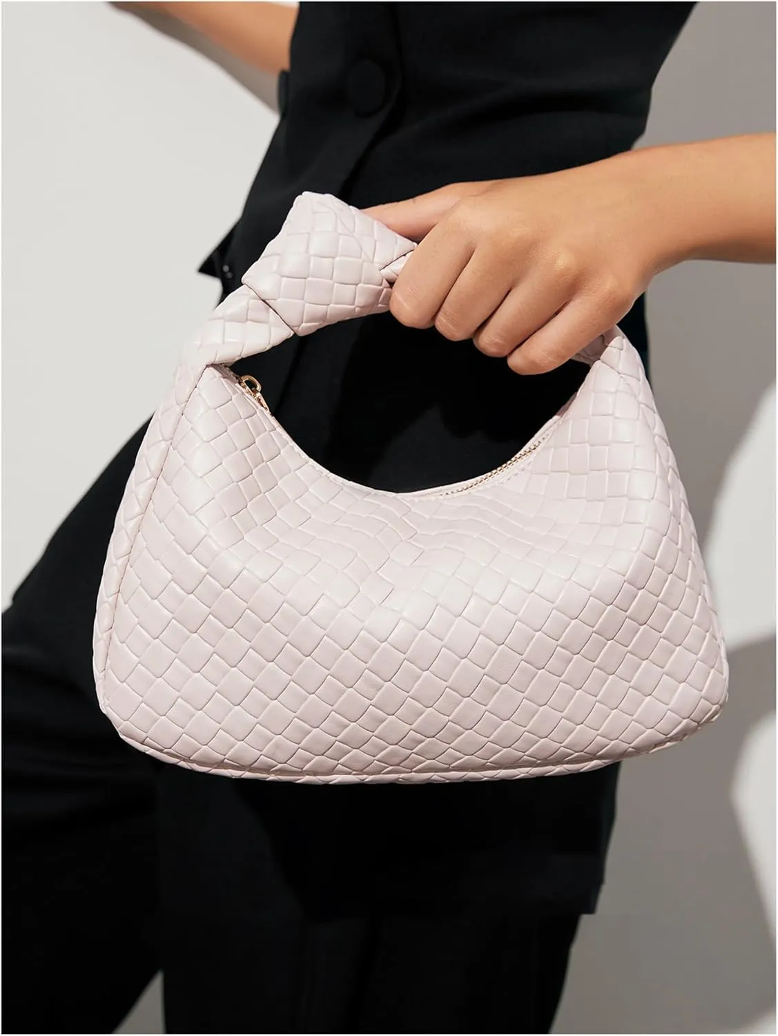 Verdusa Women's Hobo Bags Ruched PU Leather Handbag Clutch Purses Dumpling Pouch Bag