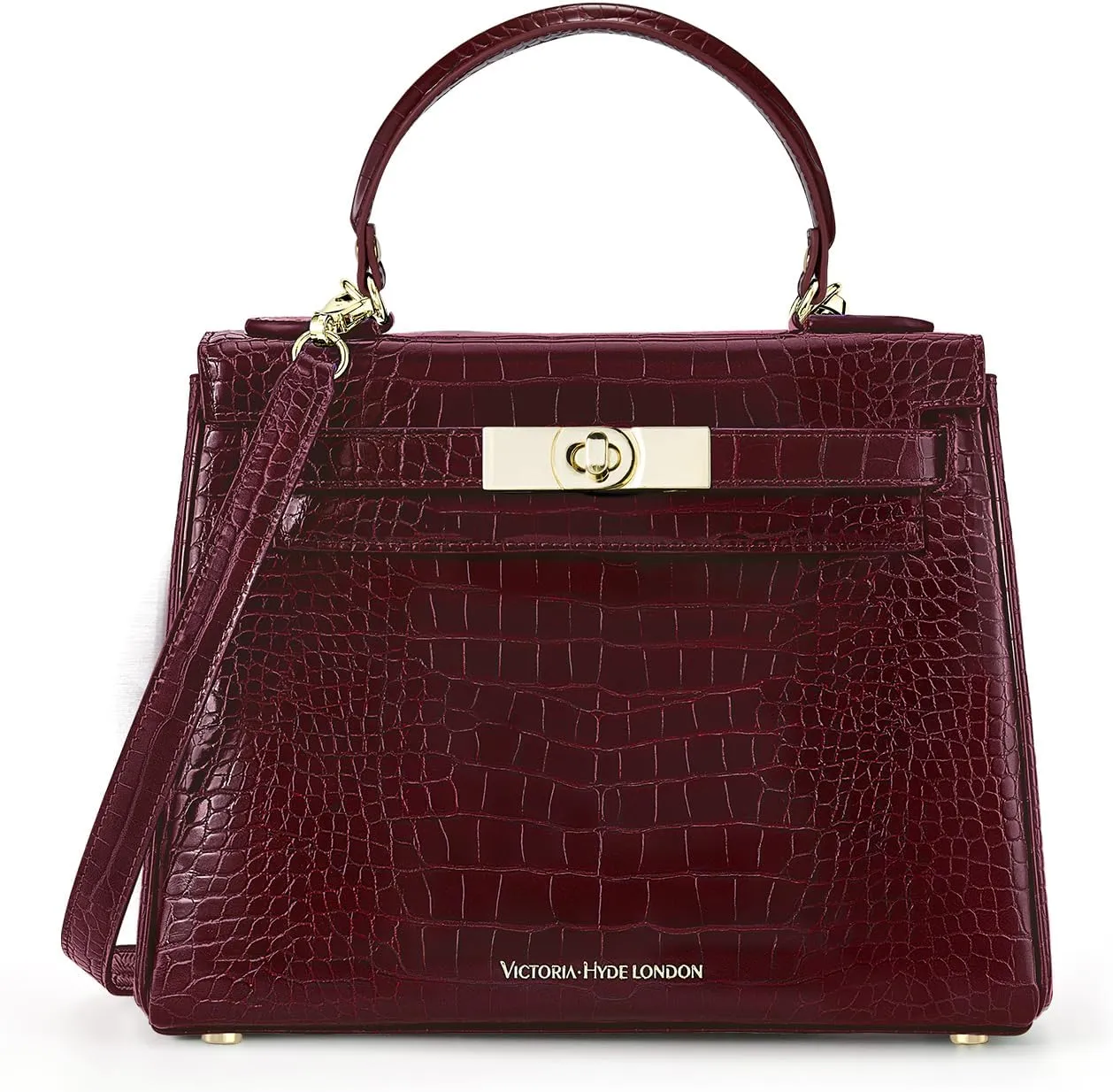 VICTORIA HYDE Handbags for Women, Women's Satchel Handbags, Leather Top Handle Purse (Red)