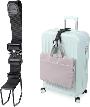 Vigorport Luggage Hook Strap, J Hook for Add a Bag Luggage, Multi Adjustment Bag Strap Hook with Hands Free (Large Size/Metal Buckle)