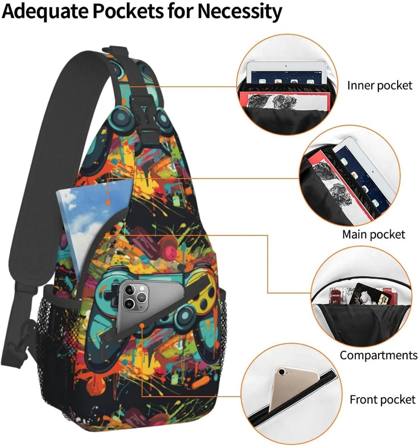 Vintage Elephant Sling Backpack Unisex Crossbody Chest Bag Shoulder Chest Bag For Women Men Hiking Travel