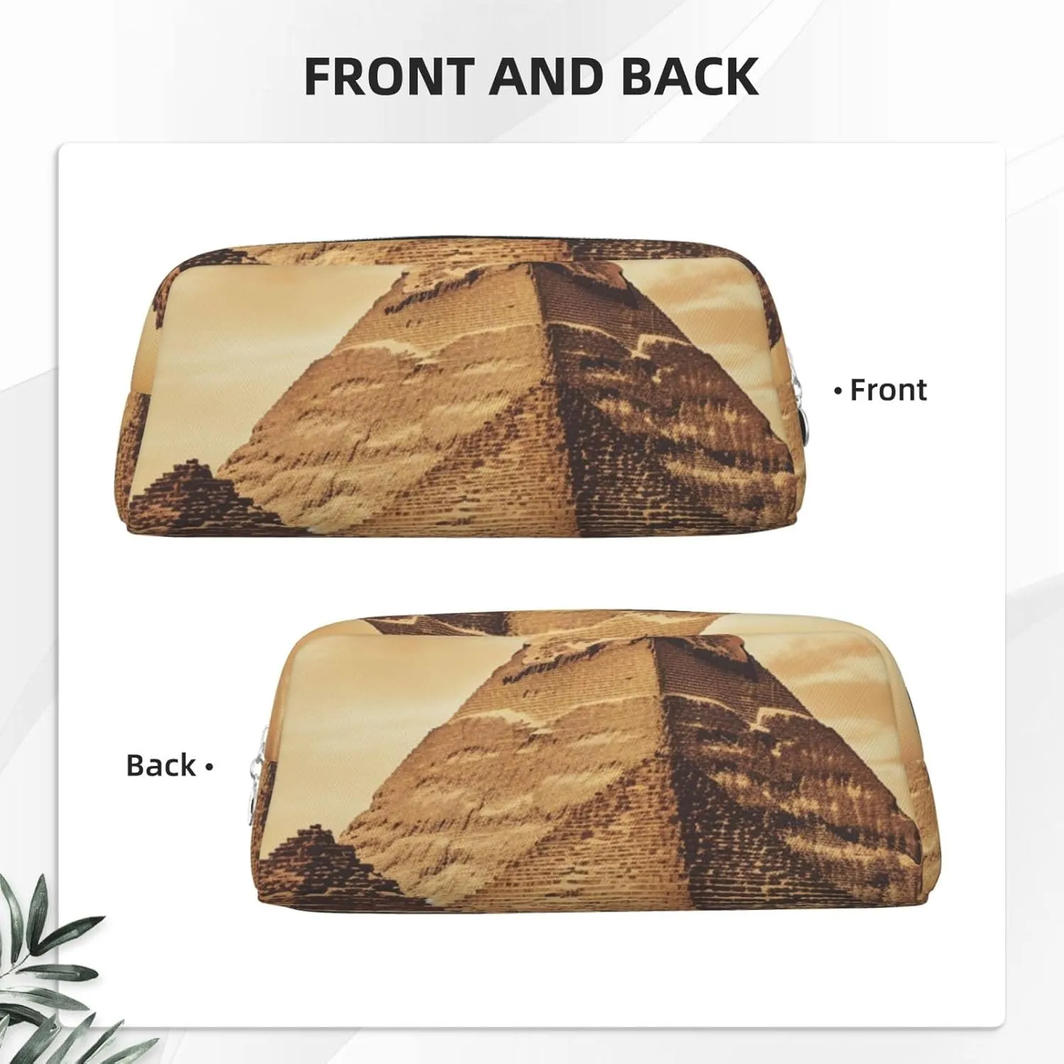 Vintage Great Egyptian Pyramid Makeup Bag Travel Cosmetic Bag for Women Men Pencil Case Zipper Toiletry Bag Purse