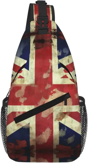 Vintage Union Jack British Flag Sling Bag For Women Men Travel Hiking Backpack Crossbody Shoulder Chest Bags Casual Daypack
