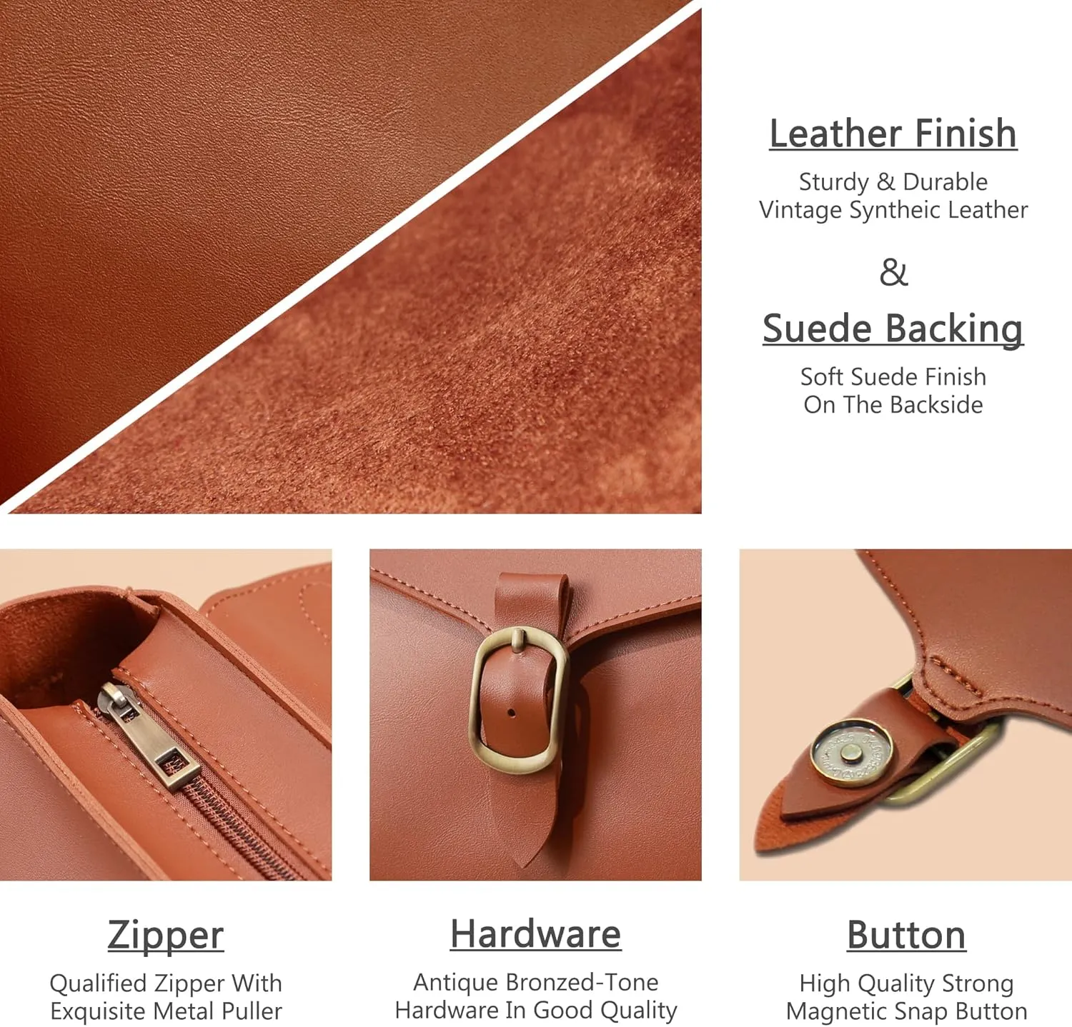 Vintage Vegan Leather Flap Top Handle Bag For Women Retro Satchel Casual Purse Simple Shoulder Classic Handbag