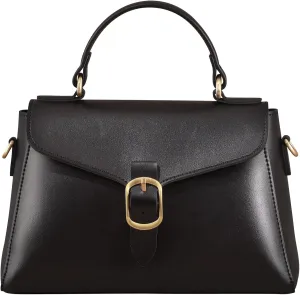 Vintage Vegan Leather Flap Top Handle Bag For Women Retro Satchel Casual Purse Simple Shoulder Classic Handbag