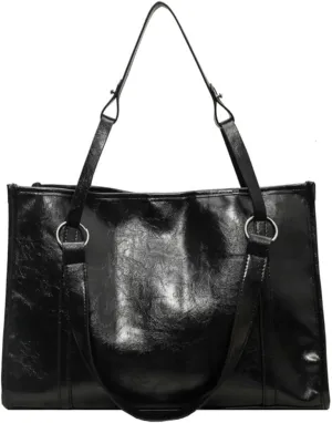 Vintage Vegan Leather Large Tote Hobo Shoulder & Crossbody Top-Handle Satchel Handbag Purse for Women's Work Style