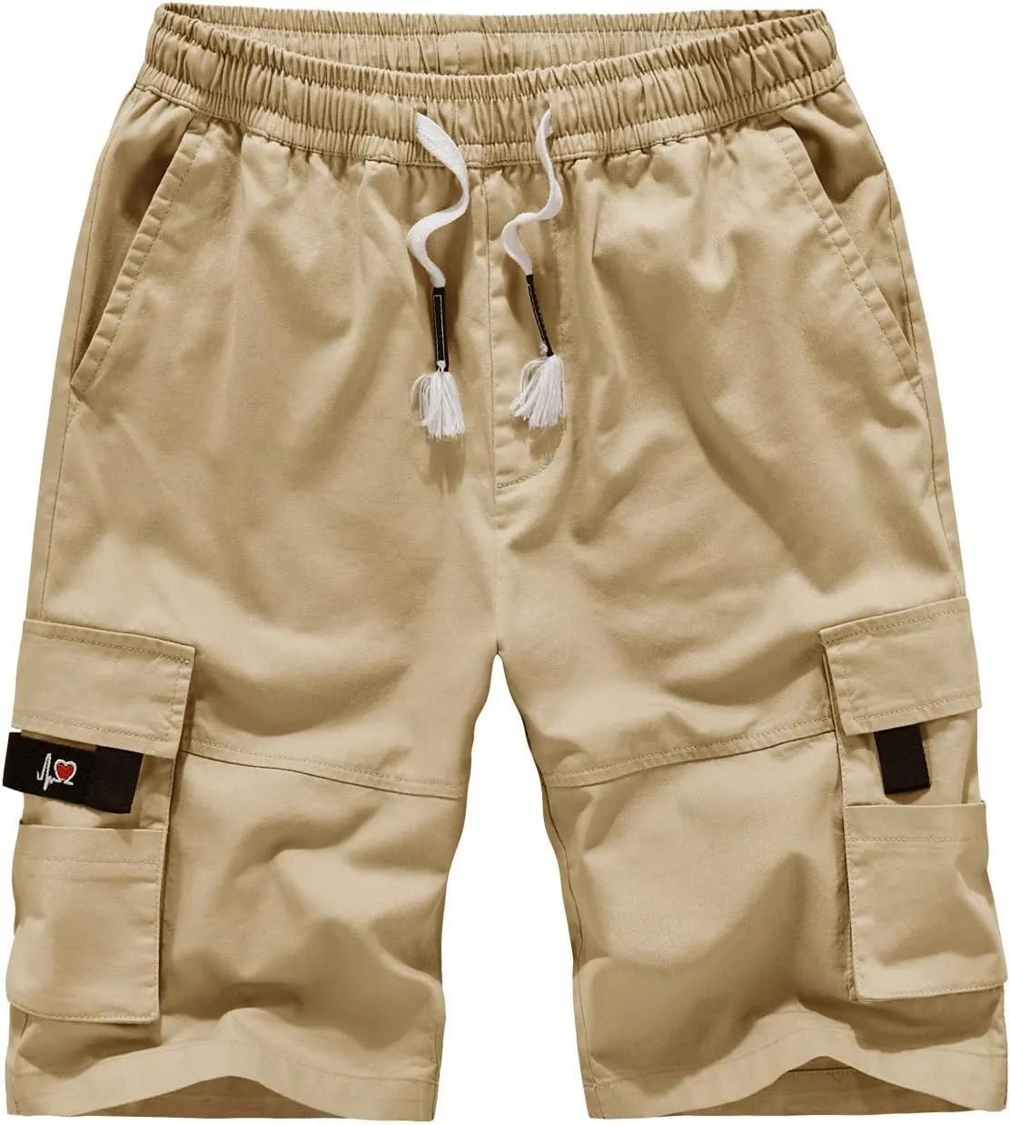 VtuAOL Men's Cargo Shorts Elastic Waist Casual Cotton Shorts with Multi Pockets