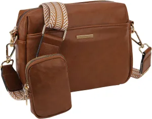 VX VONXURY Small Crossbody Bags for Women, Vegan Soft Pu Leather Triple Zipper Purse Handbags