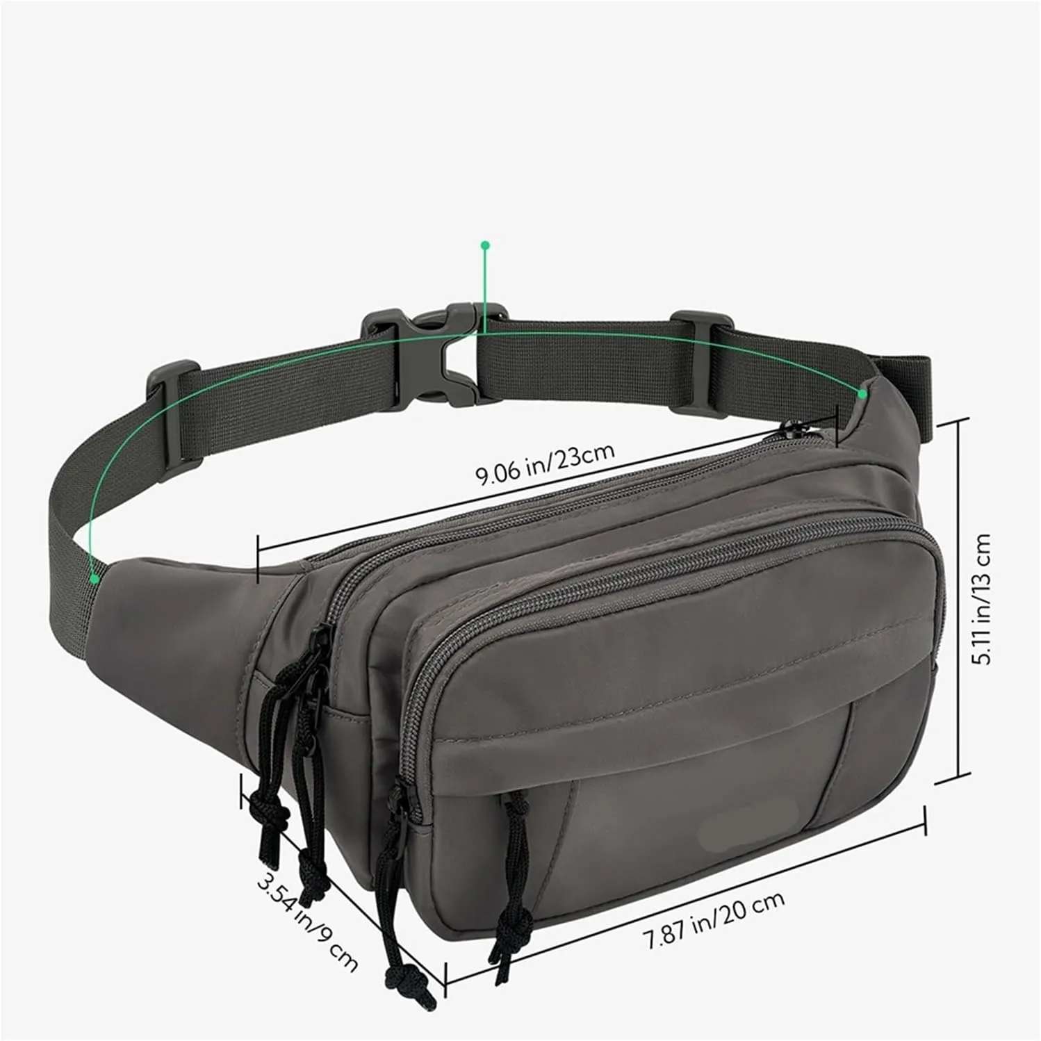 Waist Packs Large Crossbody Belt Bag Women Men With 7 Zipper Pockets Strap Waist Bags Hip Pack(Navy blue)
