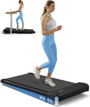 Walking Pad Treadmill with Incline,Under Desk Treadmill with Incline 2 in 1 for Walking and Jogging,2.5HP Compact Incline Walking Pad for Home Office with Remote Control