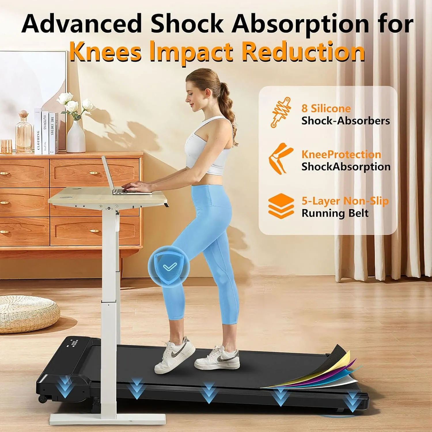 Walking Pad Treadmill with Incline,Under Desk Treadmill with Incline 2 in 1 for Walking and Jogging,2.5HP Compact Incline Walking Pad for Home Office with Remote Control