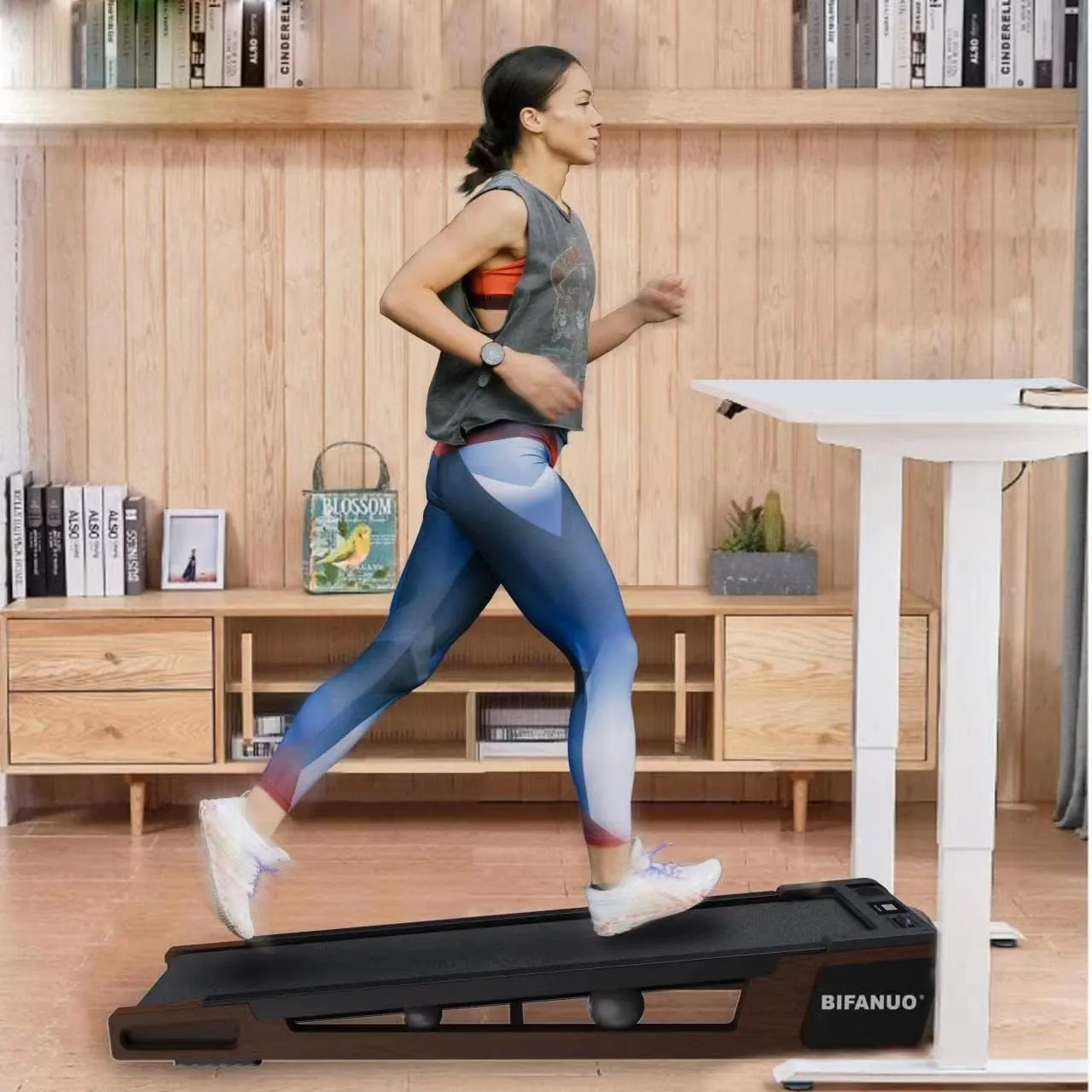 Walking Pad Under Desk Treadmill Small Compact Walking Treadmill with Incline 5° Fit Standing Desk