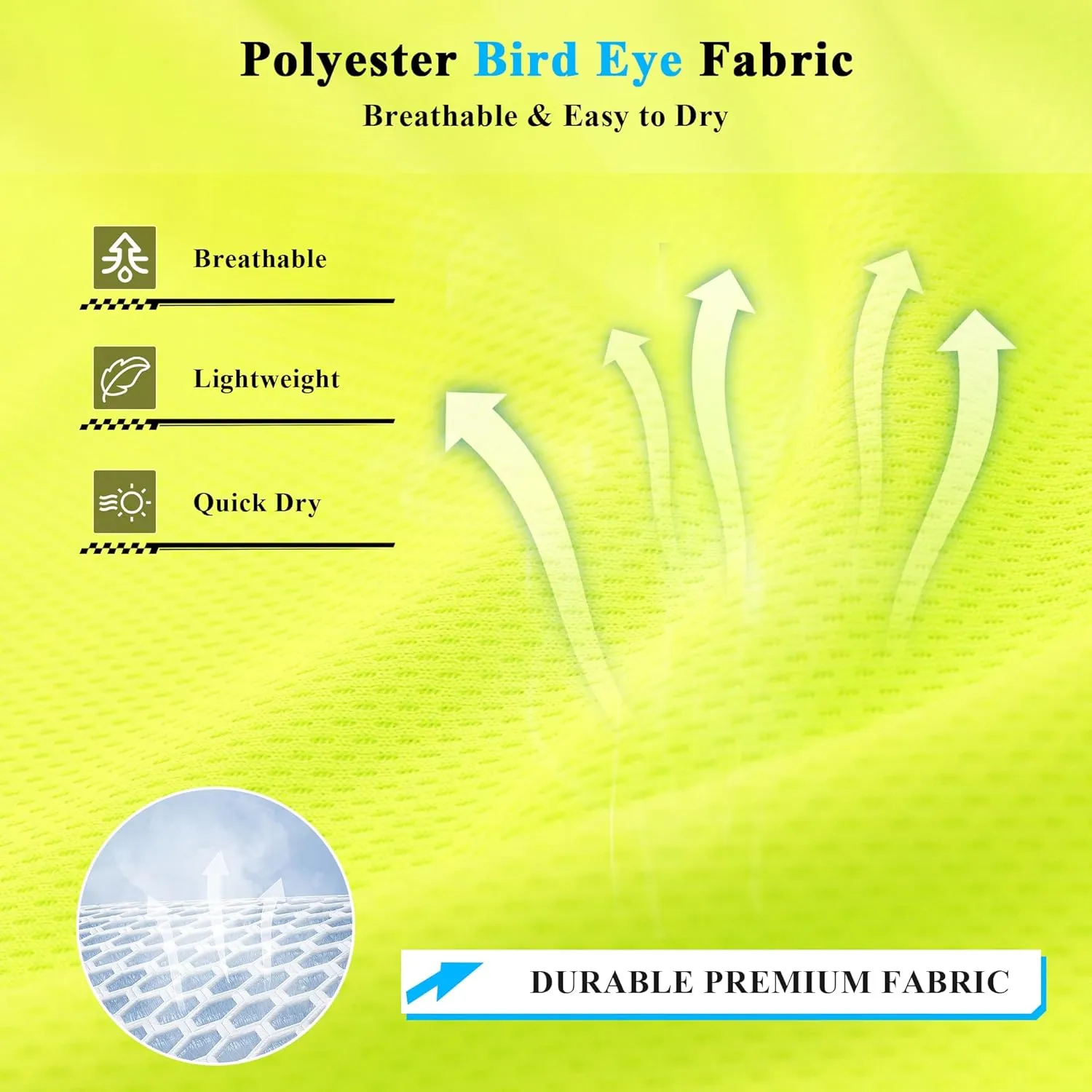 W&H Hi Vis Safety Long Sleeve Shirts Reflective High Visibility Birdeyes Class 3 Shirts,Construction Work
