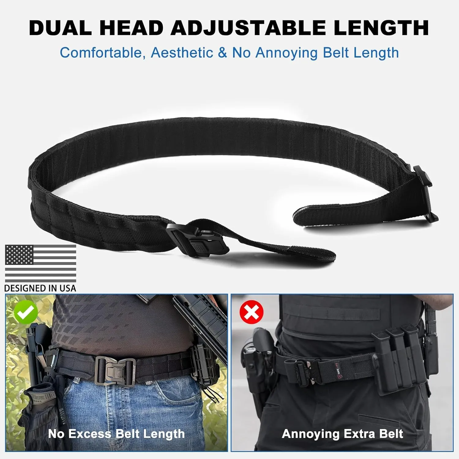 WarBull Tactical Battle Molle Belt, 2'' Quick Release Gun Belt w/Secure Locking, 1.57'' EDC Inner Belt, Duty Combat Belt