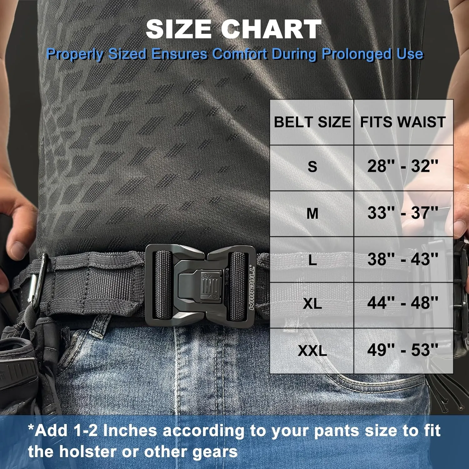 WarBull Tactical Battle Molle Belt, 2'' Quick Release Gun Belt w/Secure Locking, 1.57'' EDC Inner Belt, Duty Combat Belt